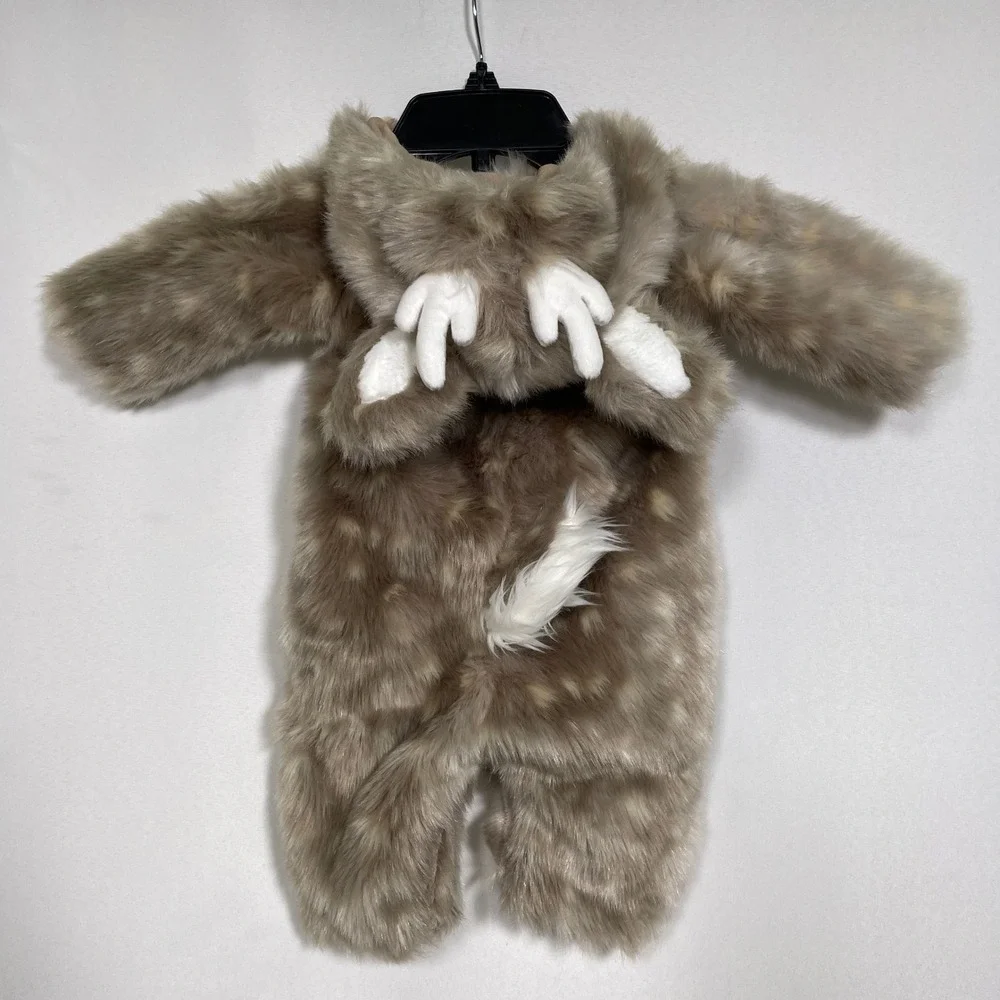 Pottery Barn Kids Faux Fur Brown Spotted Deer Fawn Costume Plush Baby 0-6 Months - Picture 6 of 10